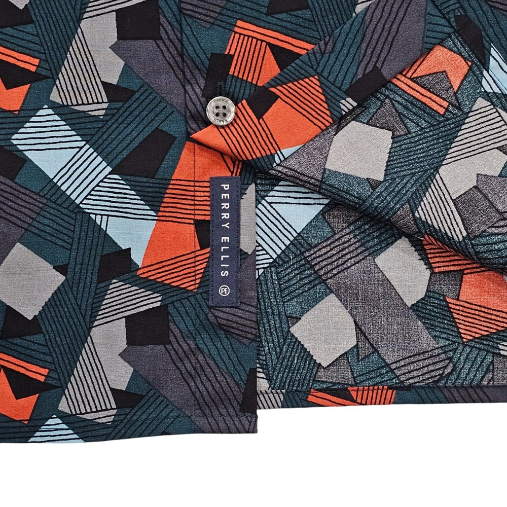 NWT Perry Ellis 2XLT Stretch Long Sleeve‎ Shirt Geometric Casual Button Up Tall - Picture 5 of 13